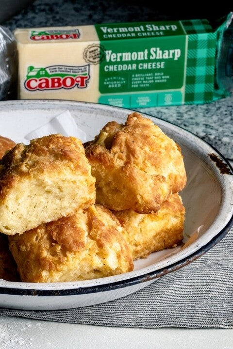 Air Fryer Cheddar Biscuits with Garlic Butter