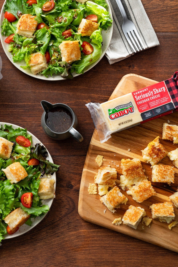 Mixed Greens Salad with Grilled Cheese Croutons