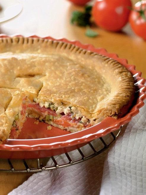 Summer Tomato Cheese Pie with Cheddar
