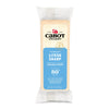 Packaged Cabot Creamery Lite50 Sharp Cheddar Cheese features a blue label with 33% less calories and 50% less fat. Weighing 8 oz (227g), this low-fat cheese is an ideal healthy snack.