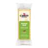 Cabot Creamerys Pepper Jack Cheese, a lactose-free block with a green and white label, is Monterey Jack infused with mild and medium jalapenos. It is natural cheese weighing 8 oz (227g).