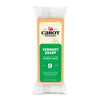 An 8 oz (227g) block of Cabot Creamery Vermont Sharp Yellow Cheddar Cheese, aged 9 months, features a rich flavor. The green and white packaging displays the Cabot logo, highlighting this delightful cheddar from Vermont.