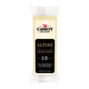 The 8 oz (227g) Cabot Creamery Alpine Cheddar Cheese, aged 12 months, is packaged in black and white to highlight its premium status and delivers a unique taste experience.