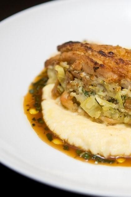 Statler Stuffed Chicken Breasts with Artichoke Hearts, Figs & Cabot Sharp Cheddar