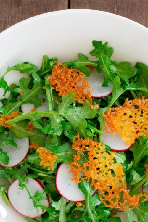 Arugula Salad with Cheddar Frico