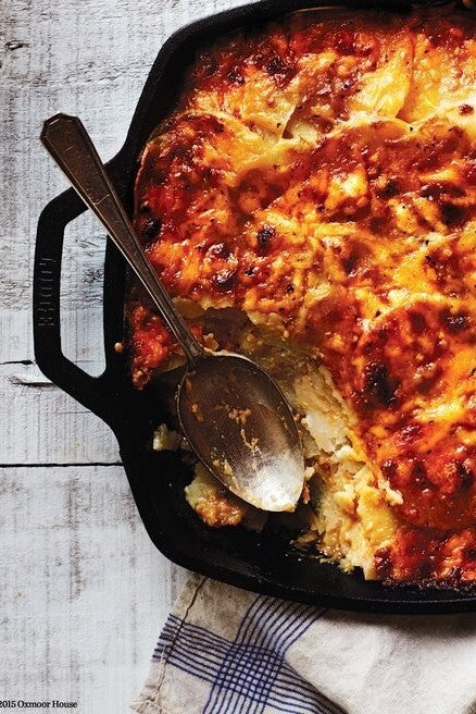 Au Gratin Potatoes with Cheddar-Stout Sauce Recipe