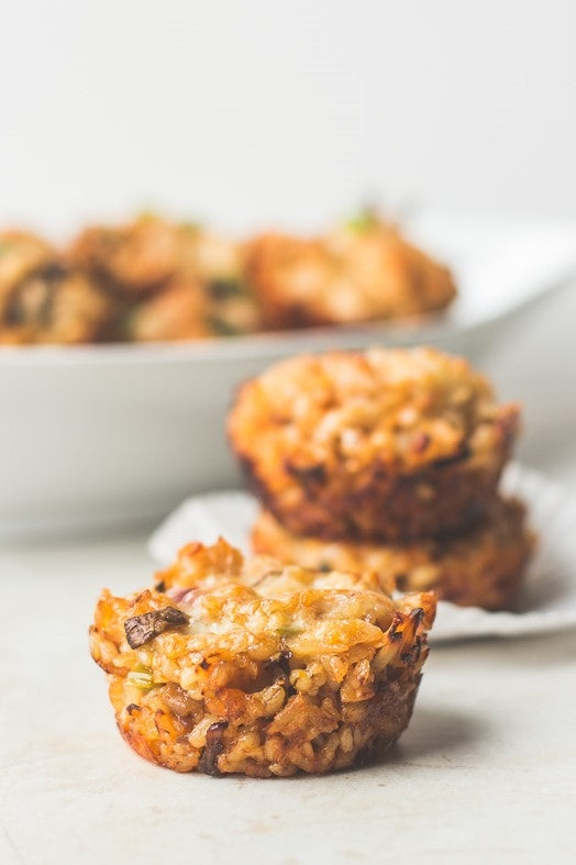 Baked Asian Chicken Rice Balls with Cheddar