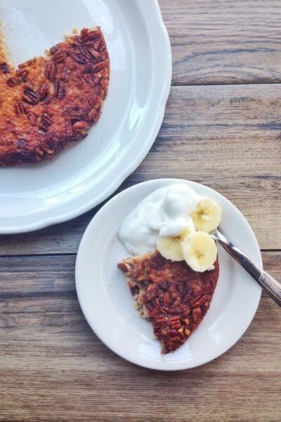 Banana-Pecan Oatmeal Skillet Cake