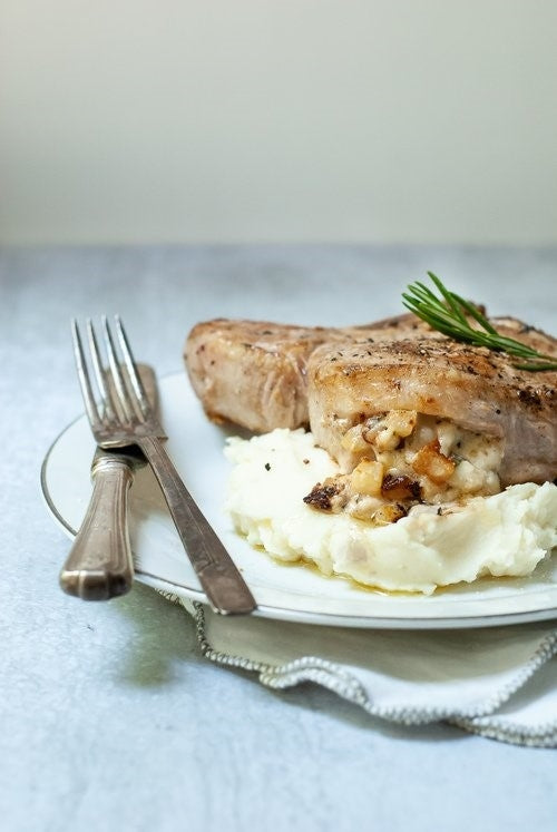 Cheddar, Bacon & Apple Stuffed Pork Chops