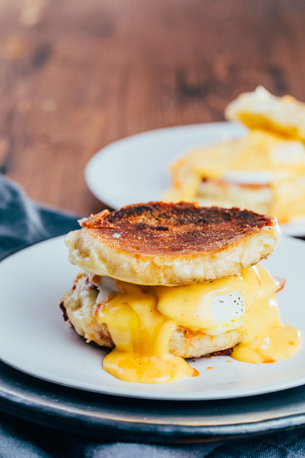 Cheesy Eggs Benedict Grilled Cheese with Hollandaise Sauce