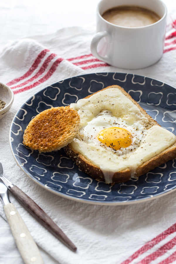 Cheesy Eggs in a Basket