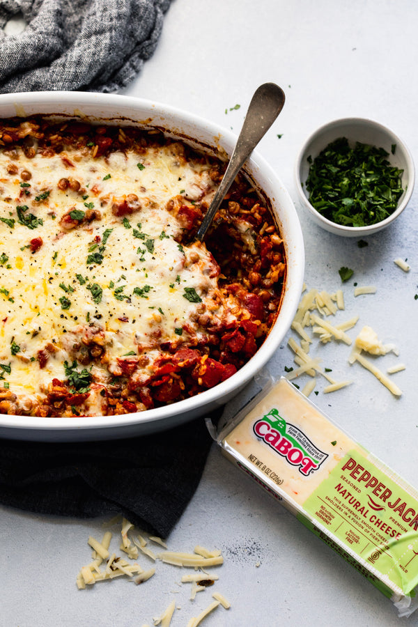 Cheesy Lentils and Rice