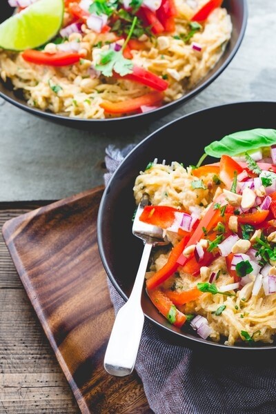 Creamy Thai Style Spaghetti Squash Noodles