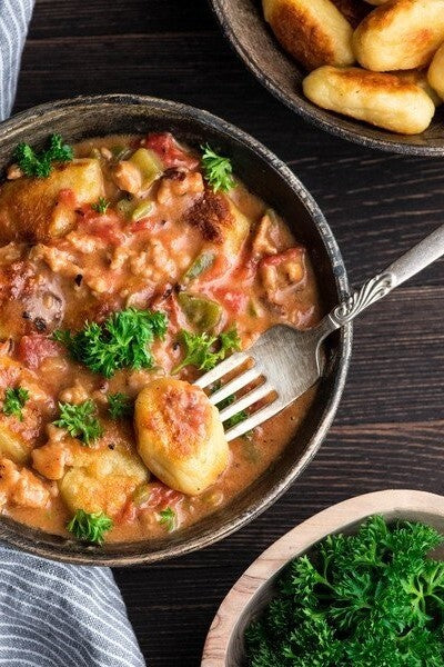 Gnocchi and Sausage with Cheese