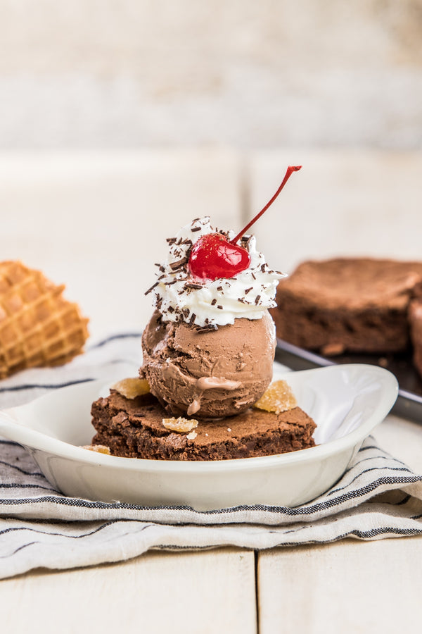 Greek Yogurt Ice Cream with Dark Chocolate & Ginger