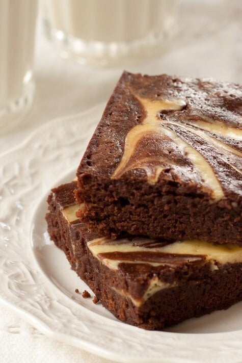 Greek Yogurt Marbled Chocolate Brownies