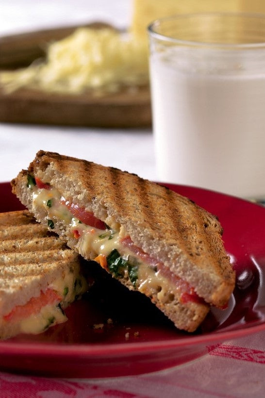 Grilled Cabot Cheddar & Roasted Red Pepper Sandwiches