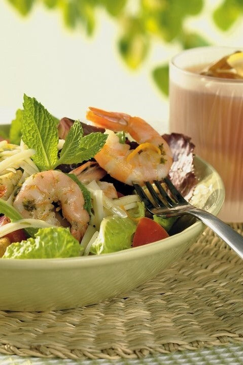 Grilled Shrimp Salad with Orange-Mint Dressing