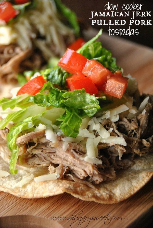 Jamaican Jerk Pulled Pork Tostadas