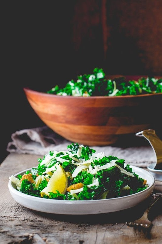 Kale Caesar Salad with Alpine Cheddar