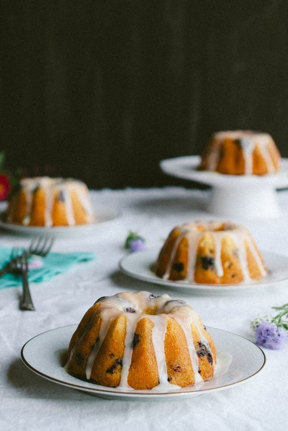 Lemon Blueberry Mini Bundt Cakes