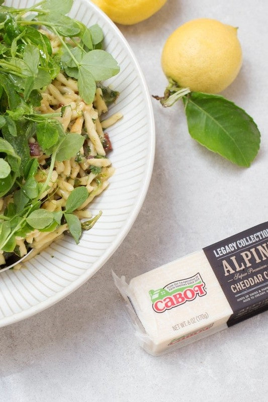 Mac and Cheese ‘Carbonara Style’ with Blistered Snap Peas