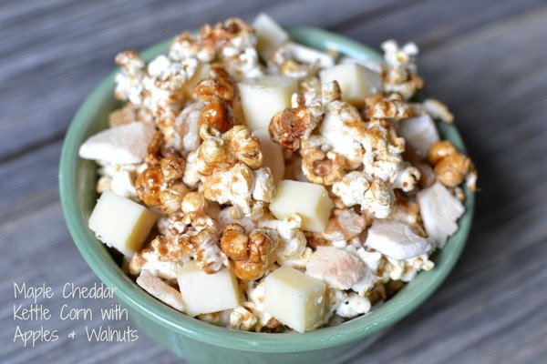 Maple Cheddar Kettle Corn with Apples and Walnuts