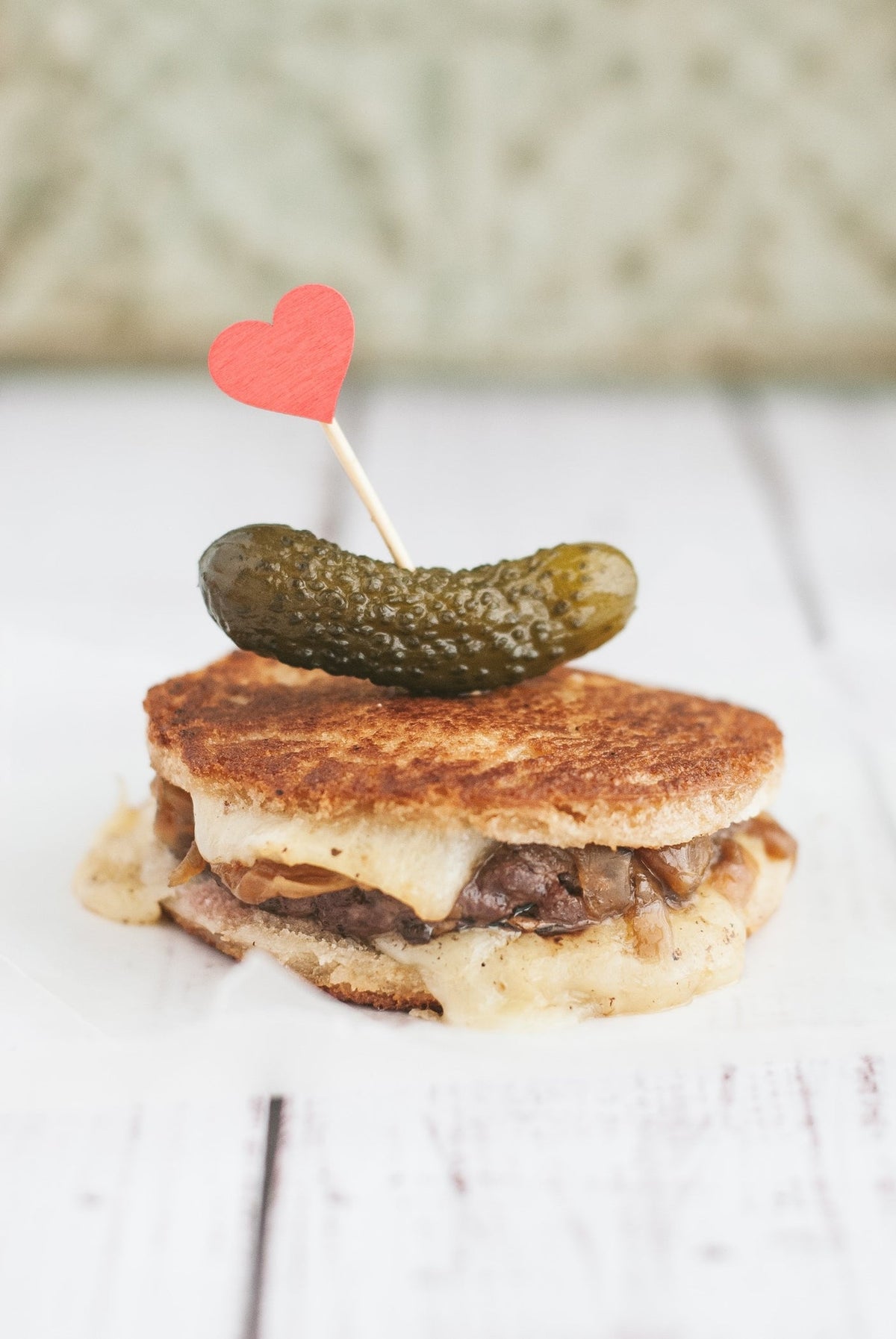 Mini Patty Melts with Caramelized Onion Confit