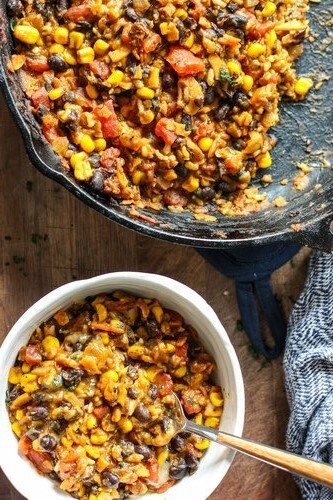 One-Pot Cheesy Mexican Beans & Rice