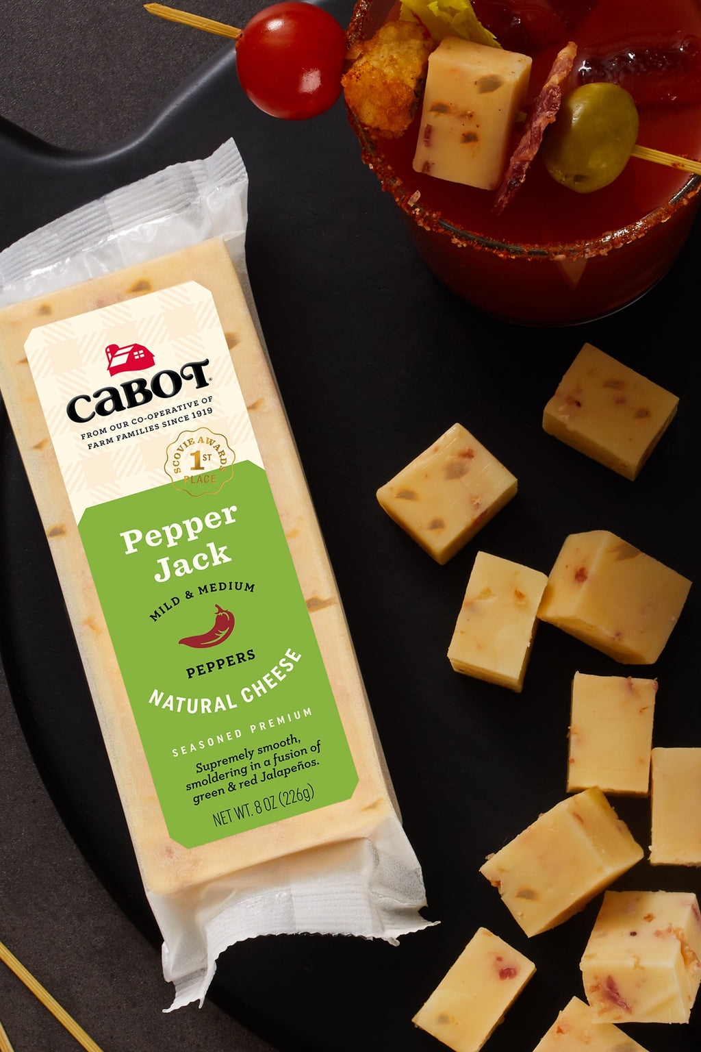 Pepper Jack Bloody Mary Garnish Cabot Creamery