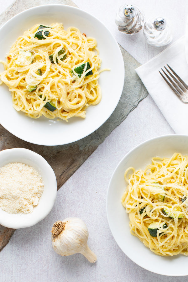 Spaghetti & Zucchini in Creamy Parmesan Sauce