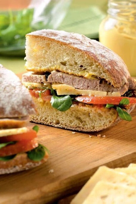 Spicy Grilled Pork Tenderloin-Cheddar Sandwiches