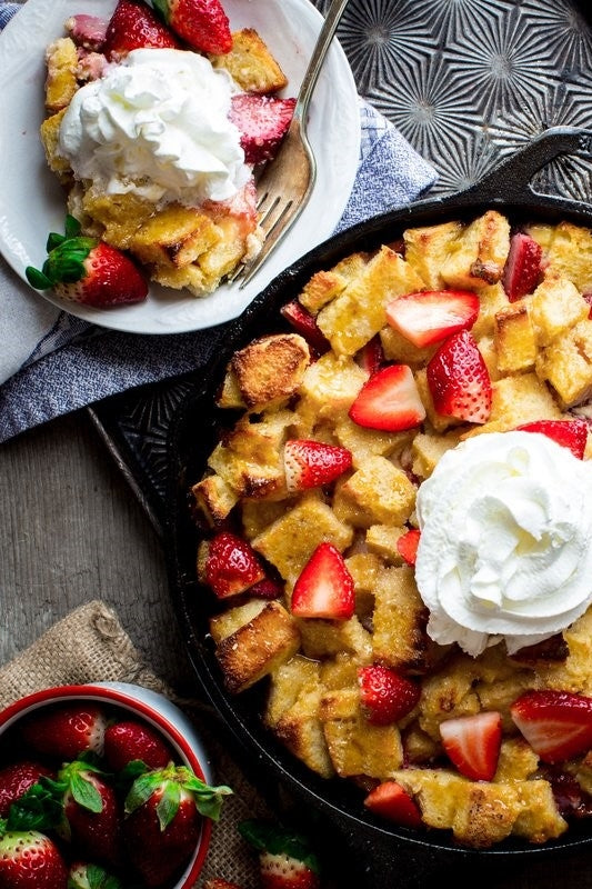 Strawberry Bread Pudding with Cabot Greek Yogurt