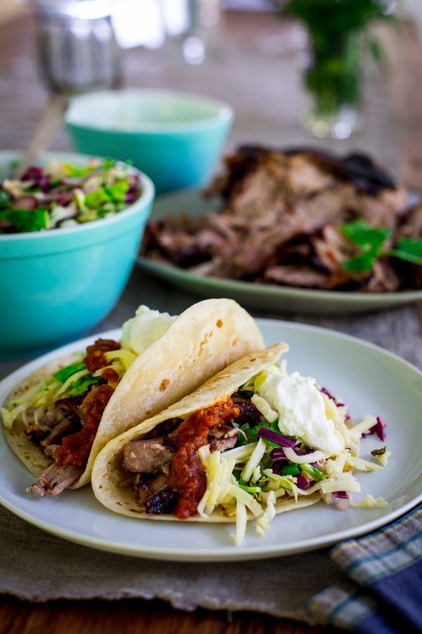 Yogurt Marinated Slow Roasted Pork Tacos
