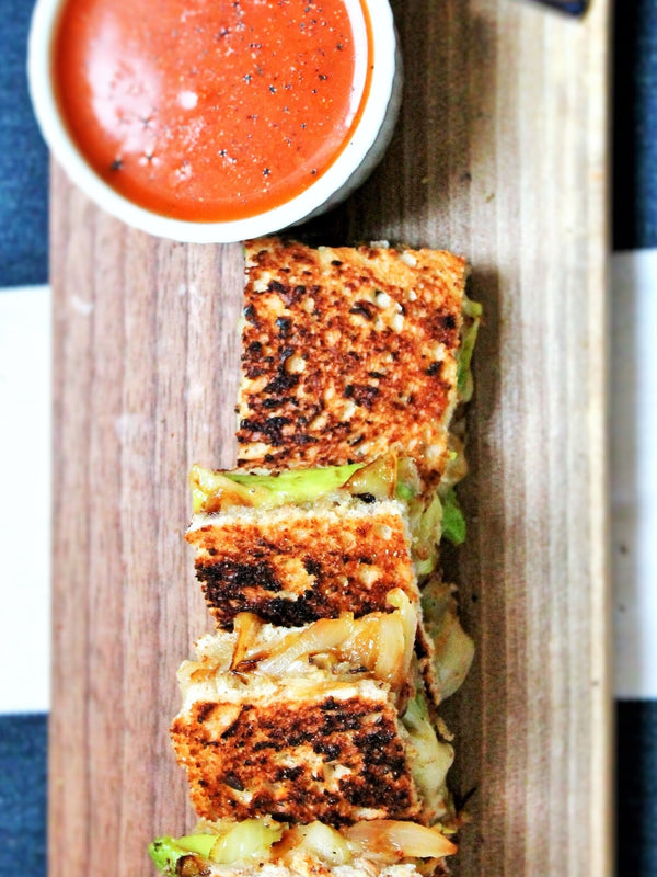 Mini Grilled Cheese with Bacon, Avocado and Caramelized Onion