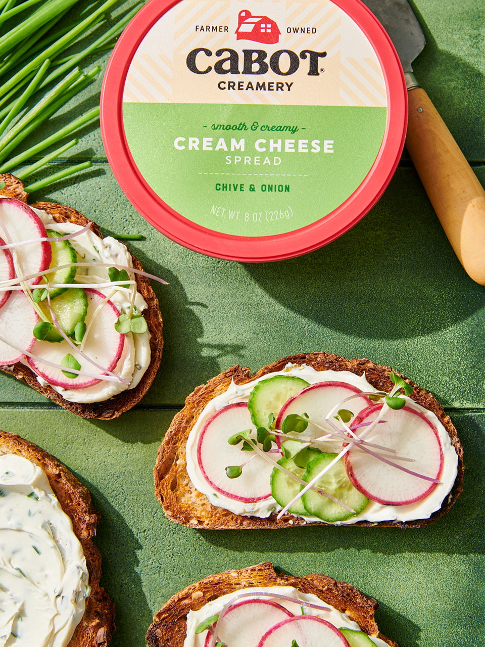 Cream Cheese and Radish Toasts