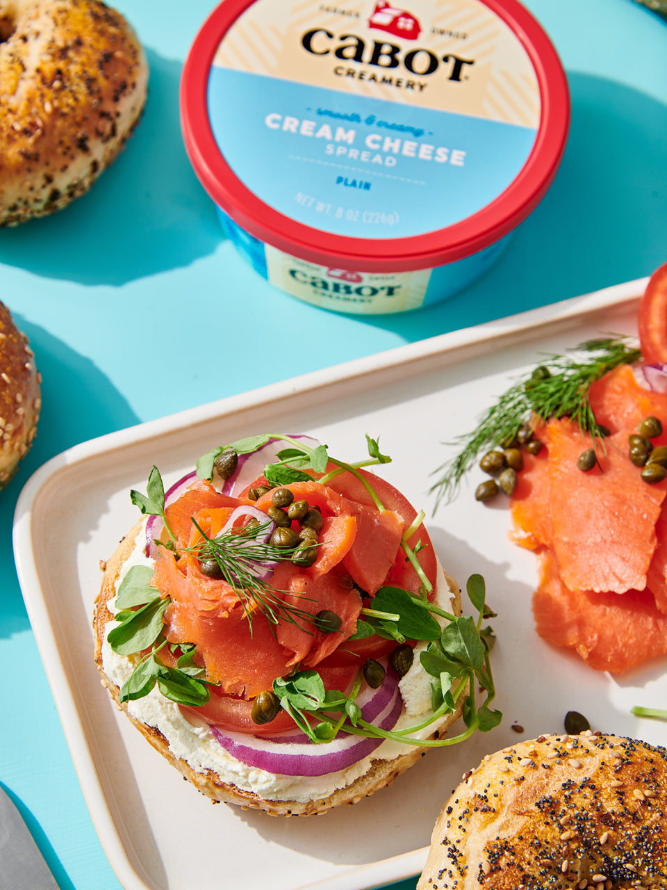 Salmon & Cream Cheese Bagel Sandwich