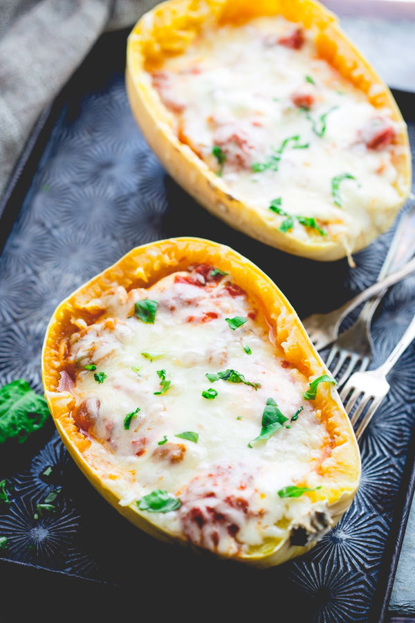 Cheesy Chicken Stuffed Spaghetti Squash