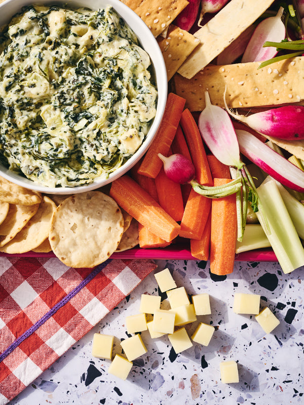 Five Mile Farm’s Cheesy Spinach Artichoke Dip