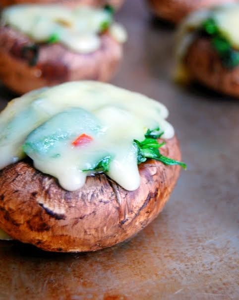 Pepper Jack & Spinach Stuffed Portobello Mushrooms