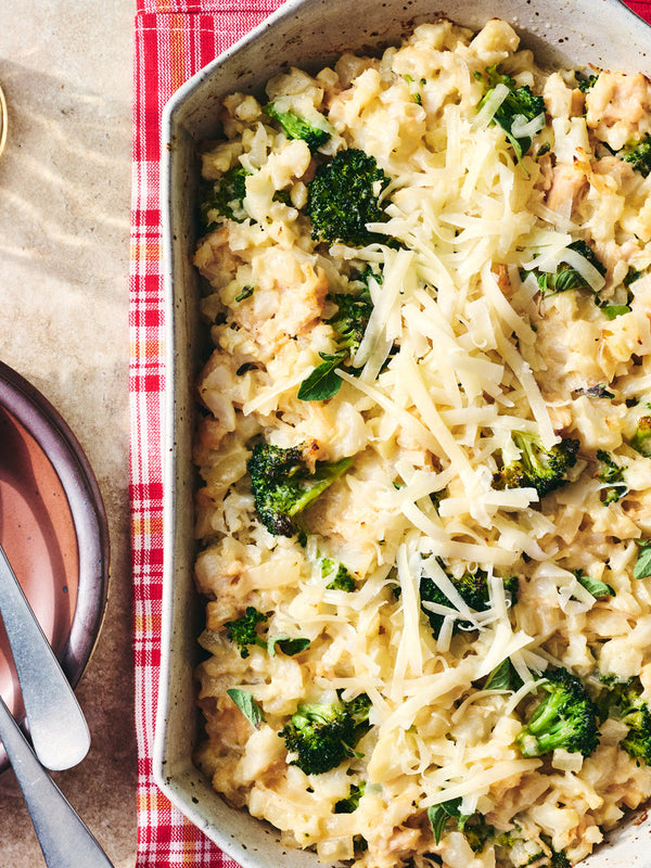 Broccoli, Chicken, and Cauliflower “Rice” Casserole