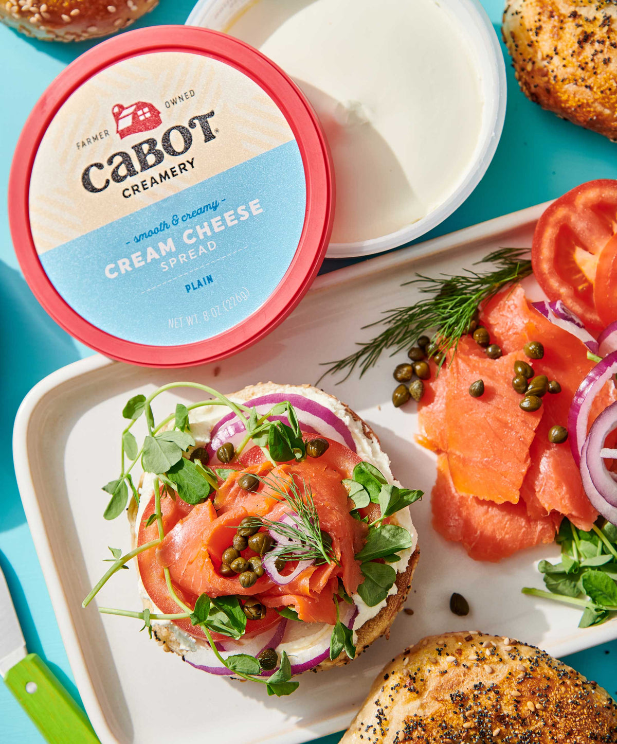 Salmon & Cream Cheese Bagel Sandwich