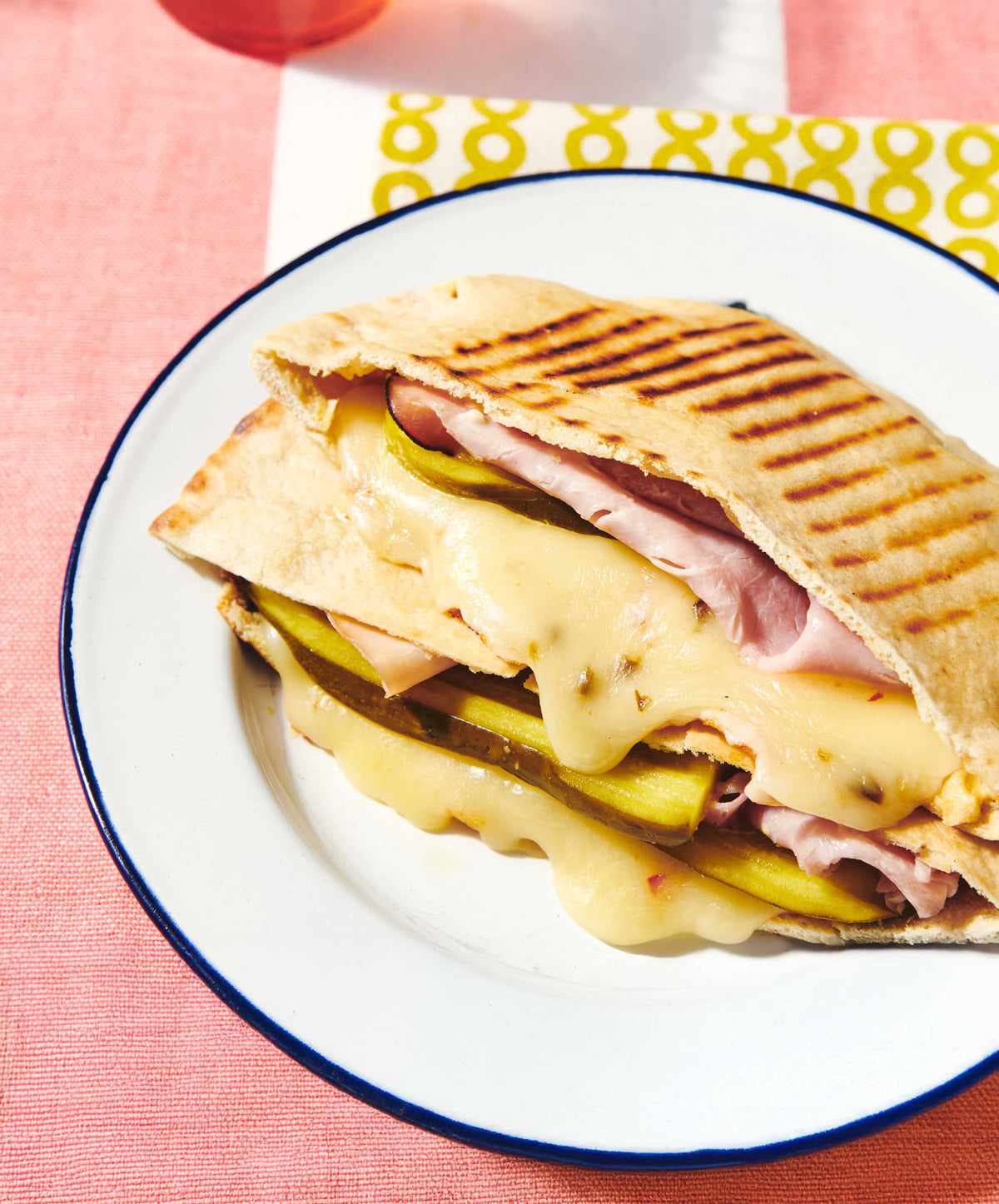 Stuffed Ham, Pickle & Cheese Grilled Pitas