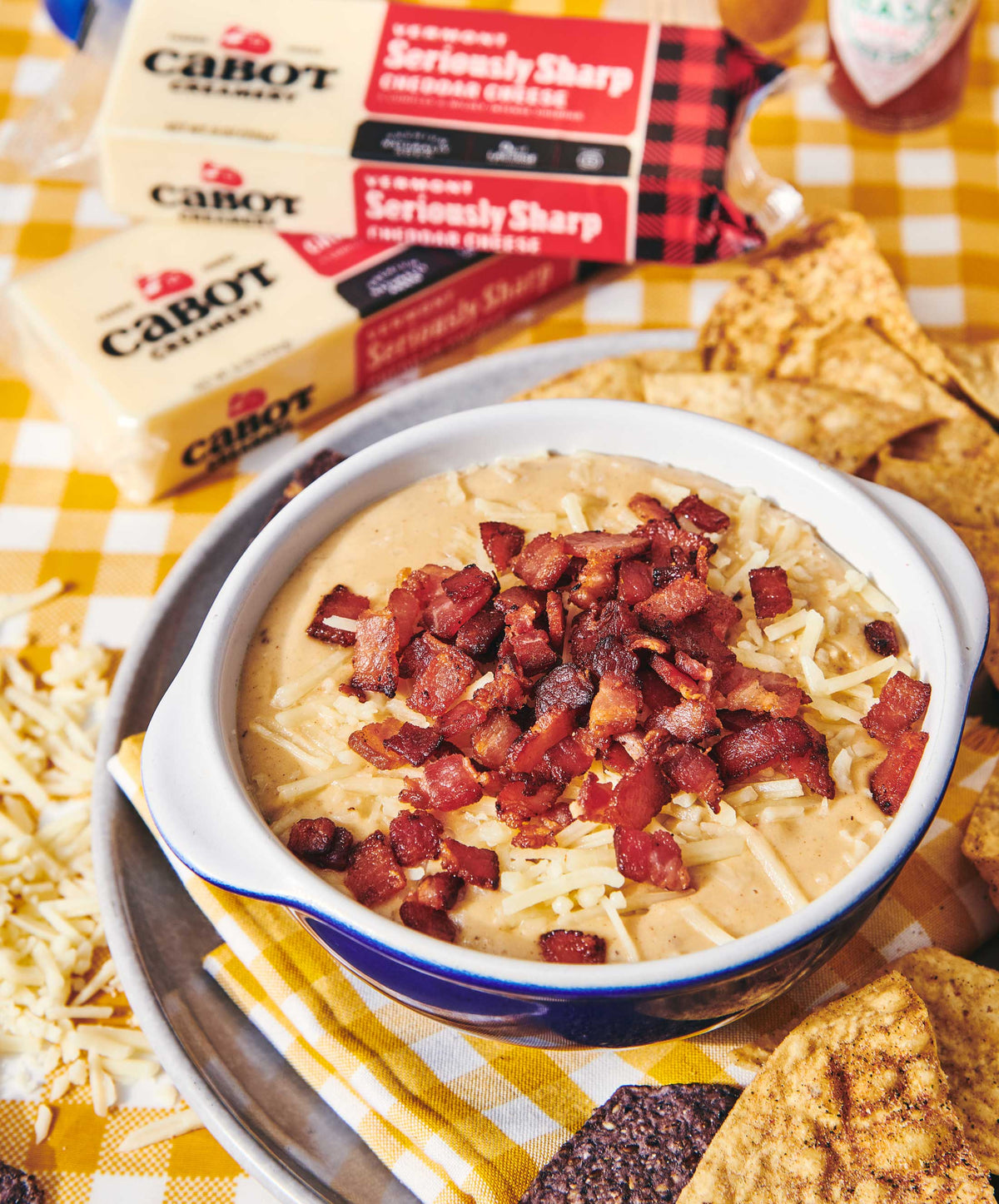 Warm Cheddar, Ale & Bacon Dip