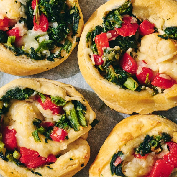 Stuffed Spinach Cheddar Holiday Rolls