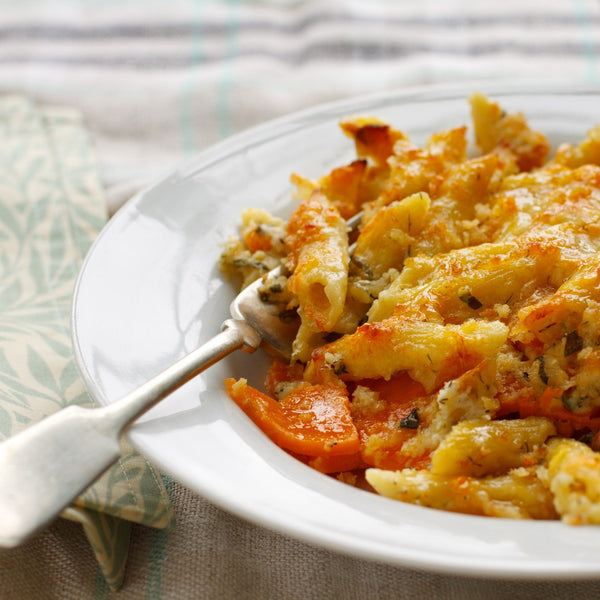 Sweet Potato Mac & Cheese Gratin