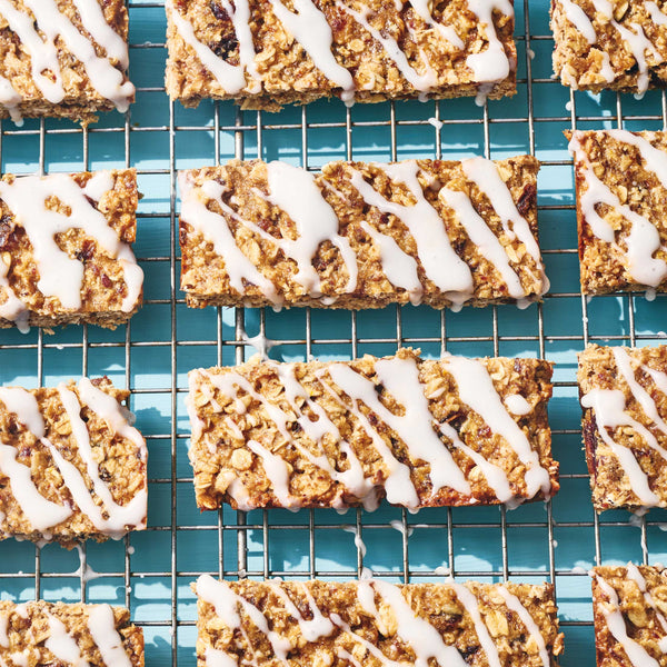 Chewy Granola Bars with Yogurt Drizzle