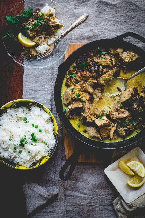 Yogurt Marinated Slow Roasted Pork in Coconut Curry