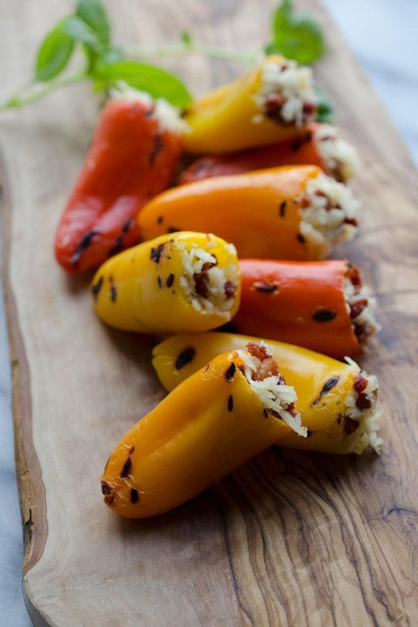 Stuffed Sweet Peppers with Pancetta & Cheddar