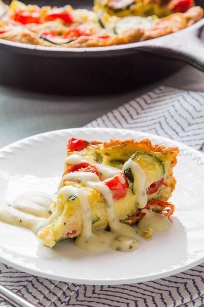 Vegetable Frittata with Alpine Cheddar Sauce